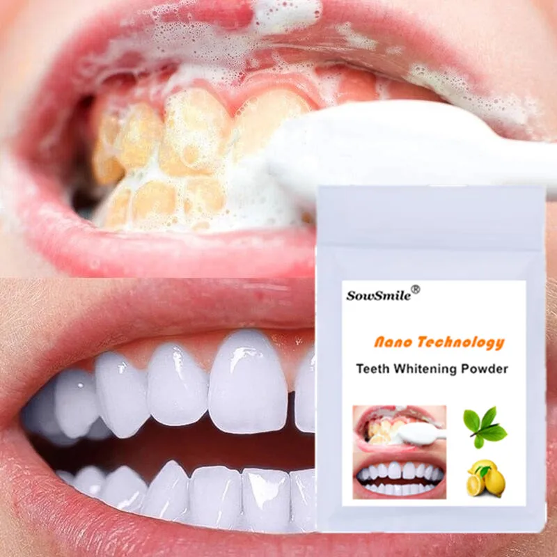 Nano Technology Dental Care Oral Hygiene Whitening Tooth  20g Remove Smoke Stains Coffee Tea  Freshen Dad Breath Powder