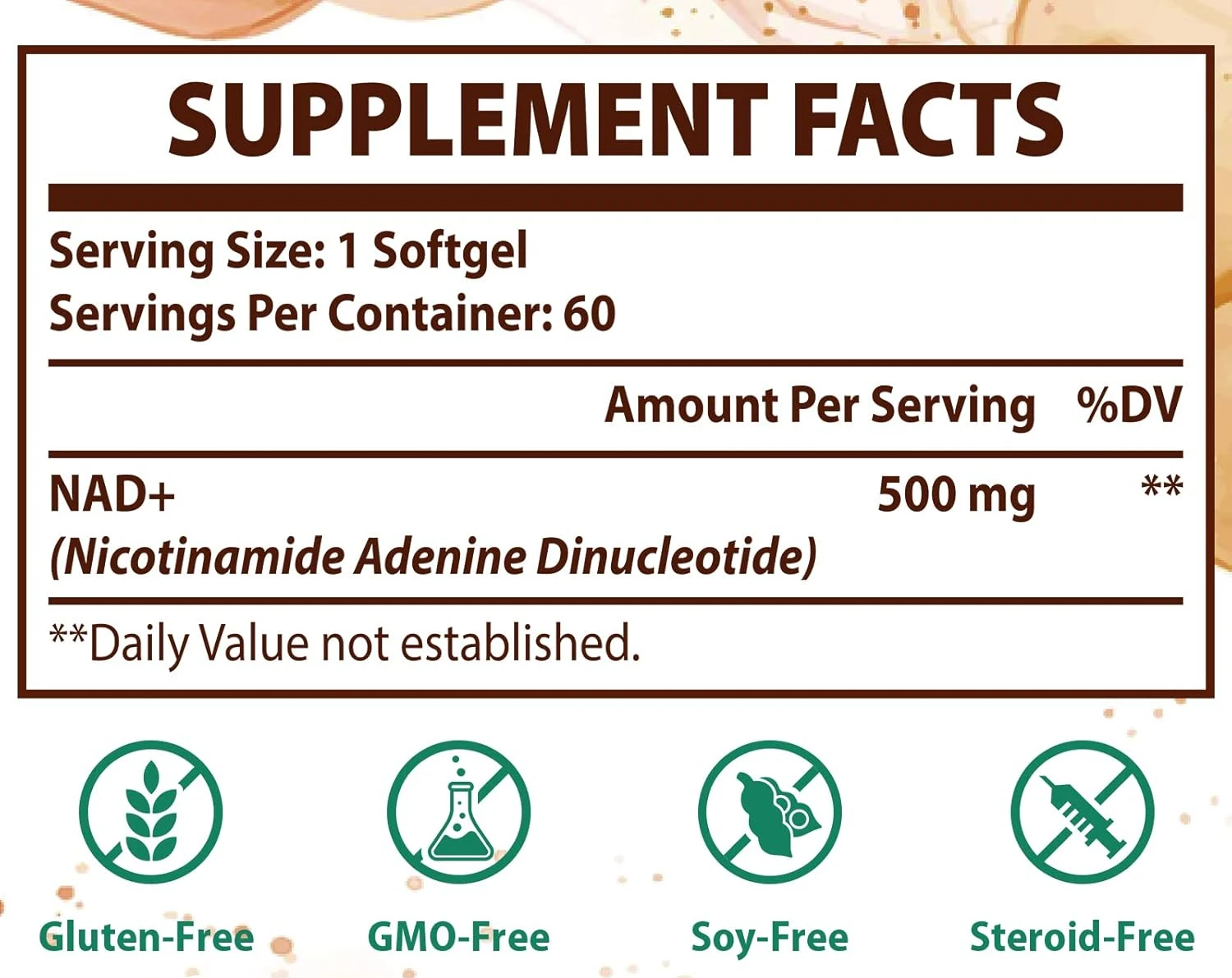 Liposomal NAD+500mg supplement enhances NAD+,which is more efficient than nicotinamide nucleoside,and is used for cellularenergy