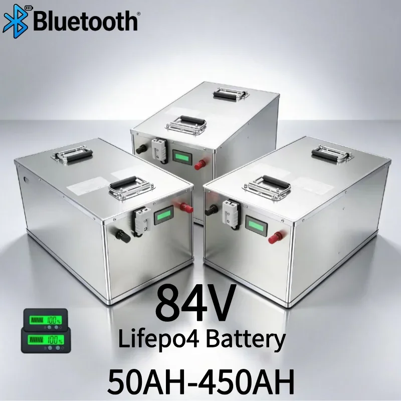 84V Deep-Cycle LiFePO4 Rechargeable Lithium Battery Pack 50Ah-450Ah With APP Controlled Smart BMS, Energy Storage Power Battery