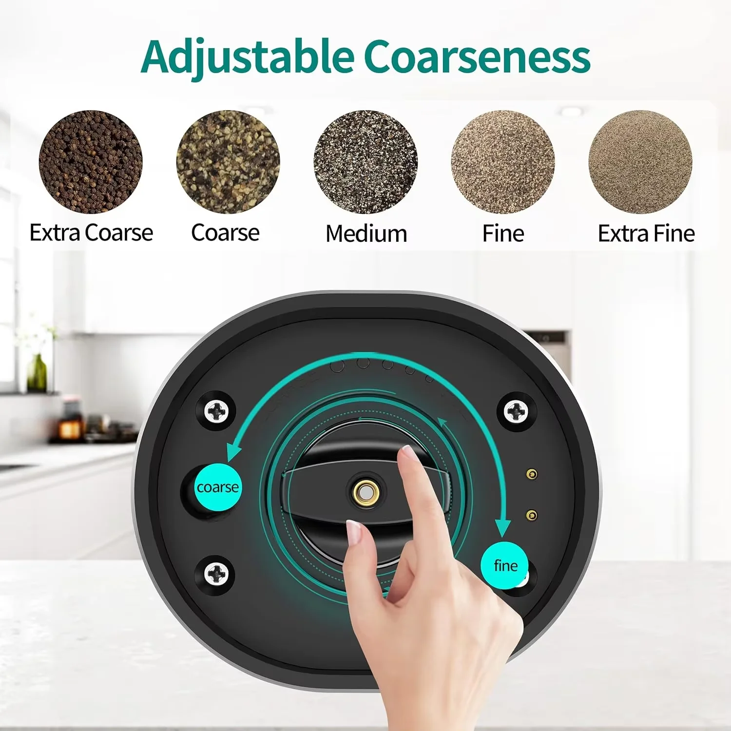 Electric Automatic Salt And Pepper Grinder Set Rechargeable With USB Gravity Spice Mill Adjustable Spices Grinder With LED Light