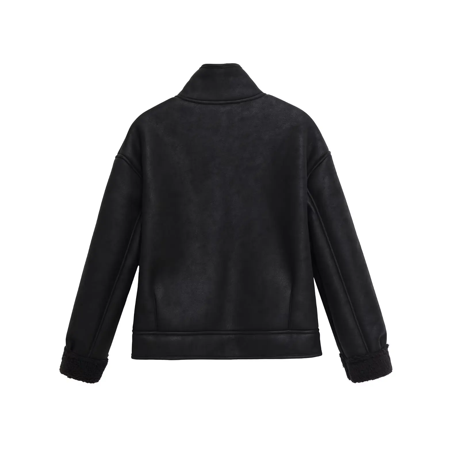 Cappotto da giacca invernale da donna di nuova moda Colletto rialzato monopetto Giacca da donna a maniche lunghe Cappotto in pelle scamosciata allentata Wom