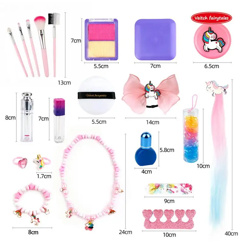 Girls Pretend Play Makeup Set Kids Makeup Toy Kit For Girls Cosmetic Toy Kids Makeup Bag Kit With Cosmetic Bag For Birthday