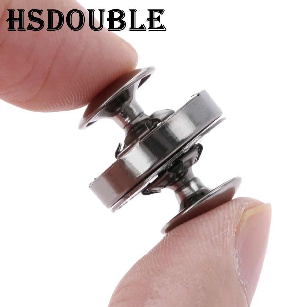 10 Sets Metal Double Rivet Magnetic Clasps Buttons Fastener Bag Press Buckle Purses Handbag Clothes DIY 14/18mm