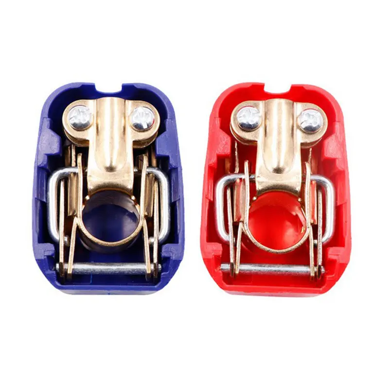 1Pair 12V Car Quick Release Battery Disconnect Terminals Clamps Connectors Part red and blue