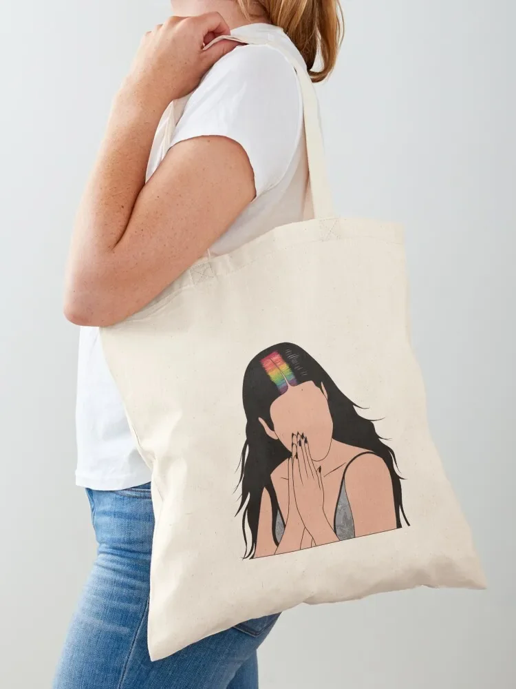 Halsey Rainbow Roots Manic Tote Bag tote bag men's Women's beach bags Canvas stote bag shopping bags foldable