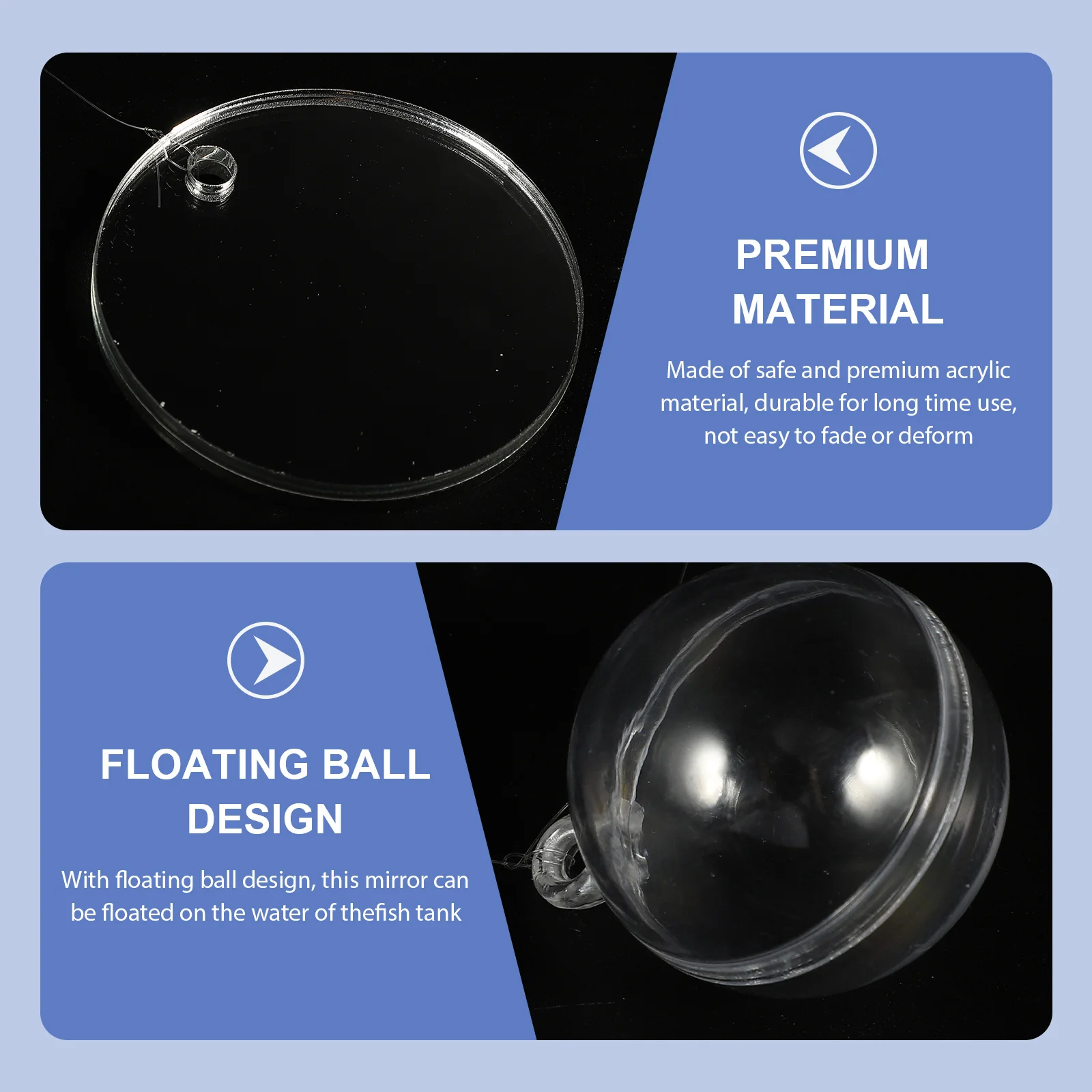 

4pcs Betta Fish Mirror Floating Aquarium Decor Premium Acrylic Double Side Training Tool For Fish Tank Betta Tank Supplies Pet