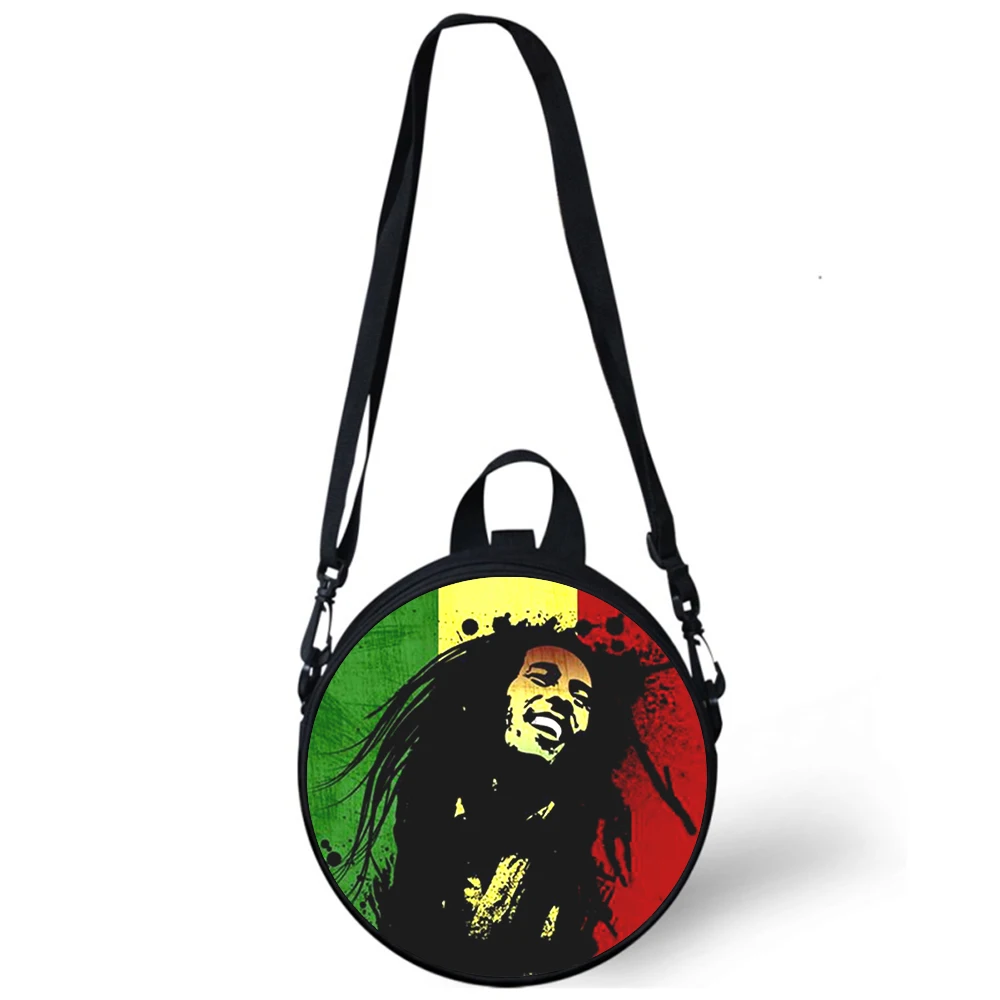 Bob Marley Child kindergarten Bag 3D Print Crossbody Shoulder Bags For School Women Mini Round Bagpacks Rugtas Bag