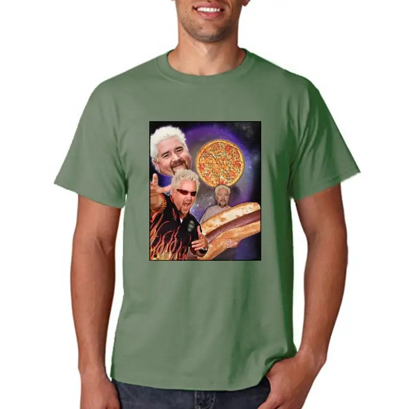 Three Guy Fieri Moon Men Black T Shirt Tees Clothing