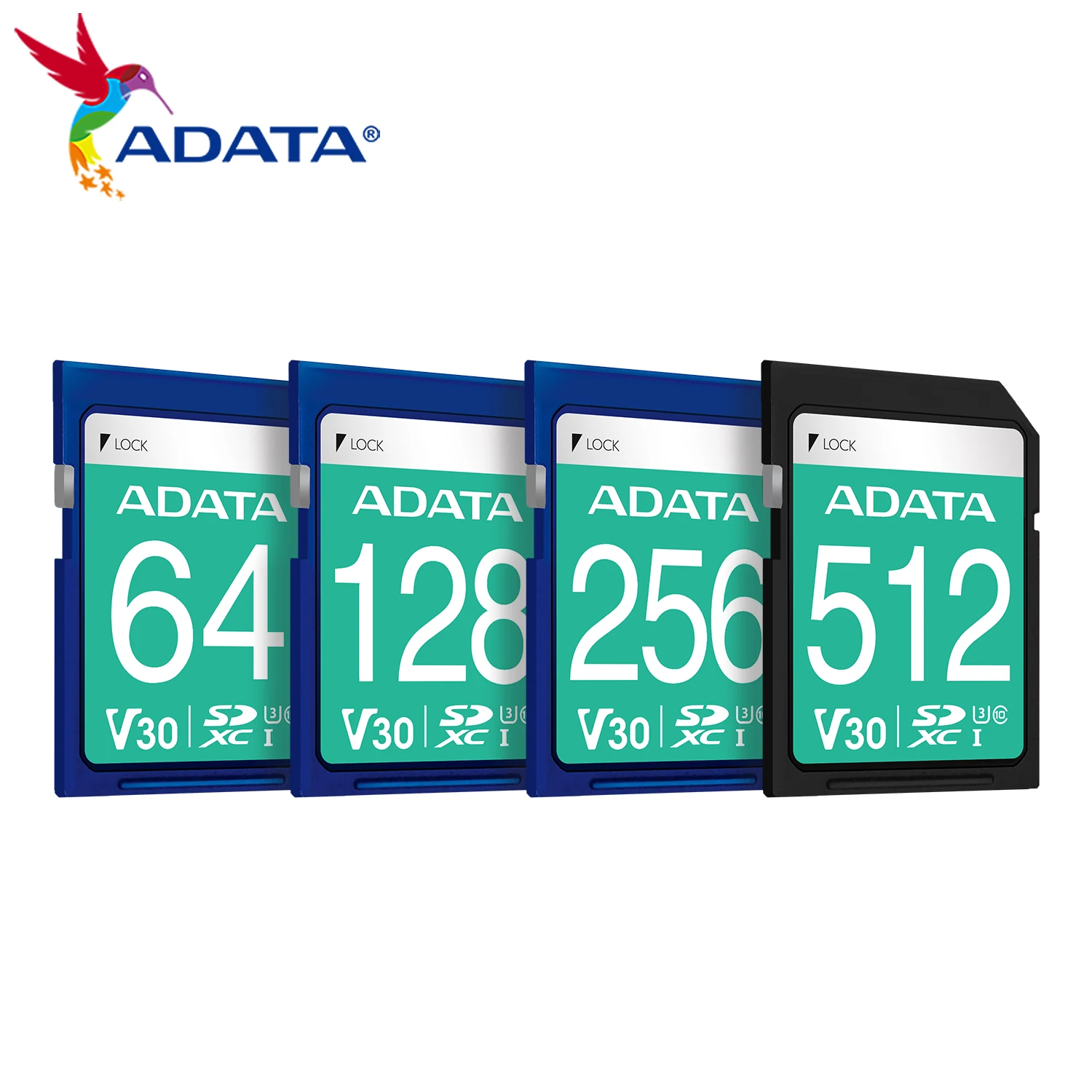 ADATA V30 SDXC Card 64GB 128GB 256GB 512GB U3 Class 10 SD Memory Card High Speed 4K ULTRA HD Professional Camera Storage Card