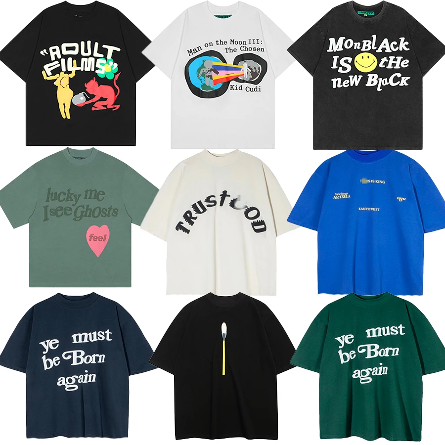 

Свободная хлопковая футболка с принтом для пар, молодежная повседневная одежда, летний топ высокого качества, нелиняющая ткань