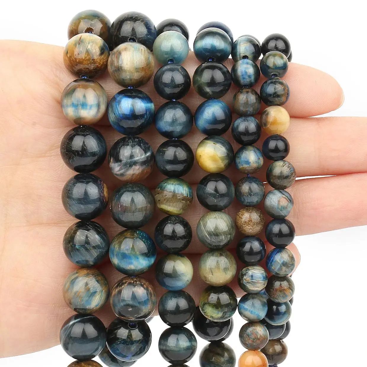 6/8/10mm Round AA+ Peter Tiger Eye Stone Beads Loose Spacer Beads Handmade Jewelry Making DIY Bracelet Wholesale Accessories