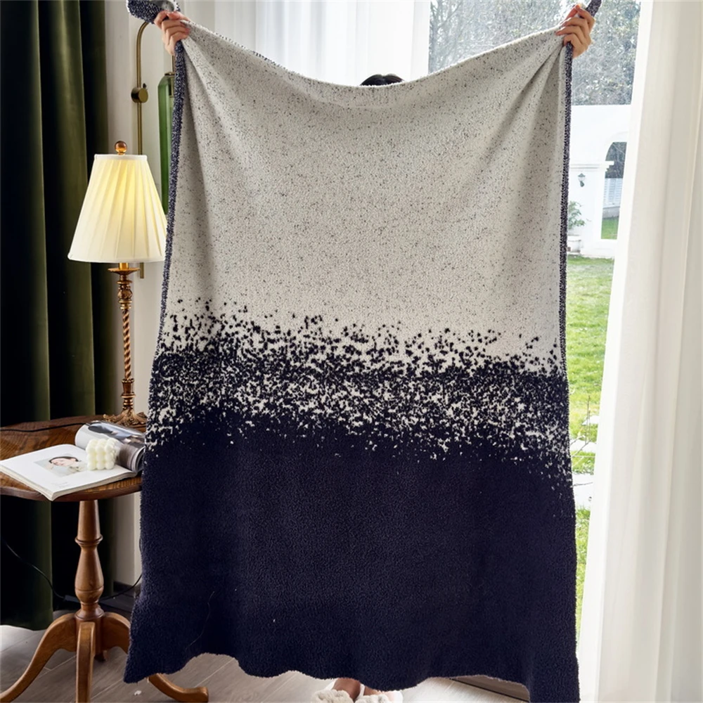 Blue Starry Sky Soft Half Fleece Knitted Blanket Home Leisure Sofa Blanket Office Nap Blanket Air Conditioning Shawl Blanket