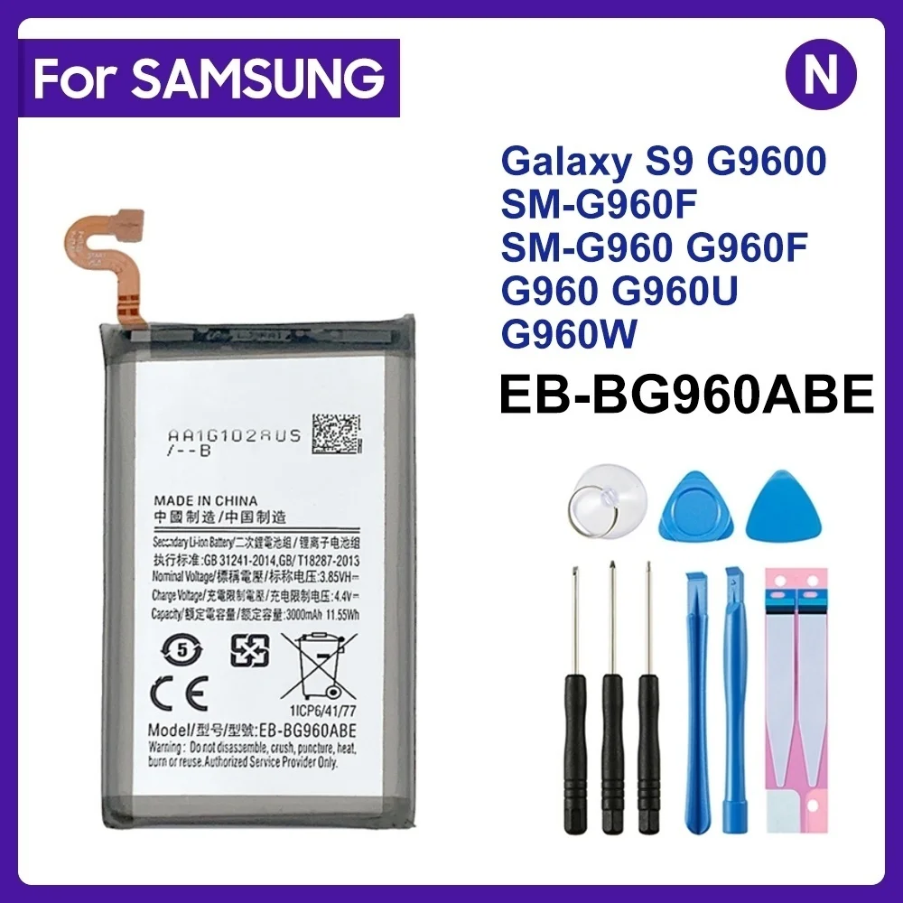 For Samsung GALAXY S9 G9600 For Samsung Battery EB-BG960ABE EBBG960ABE G960F SM-G960 Genuine Replace Phone Battery 3000mAh