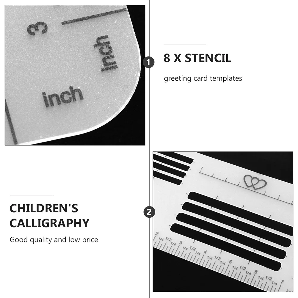 

4 Pcs Ruler Hollow Template Small Mold Invitation Pp Wedding Metal Letter Stencils