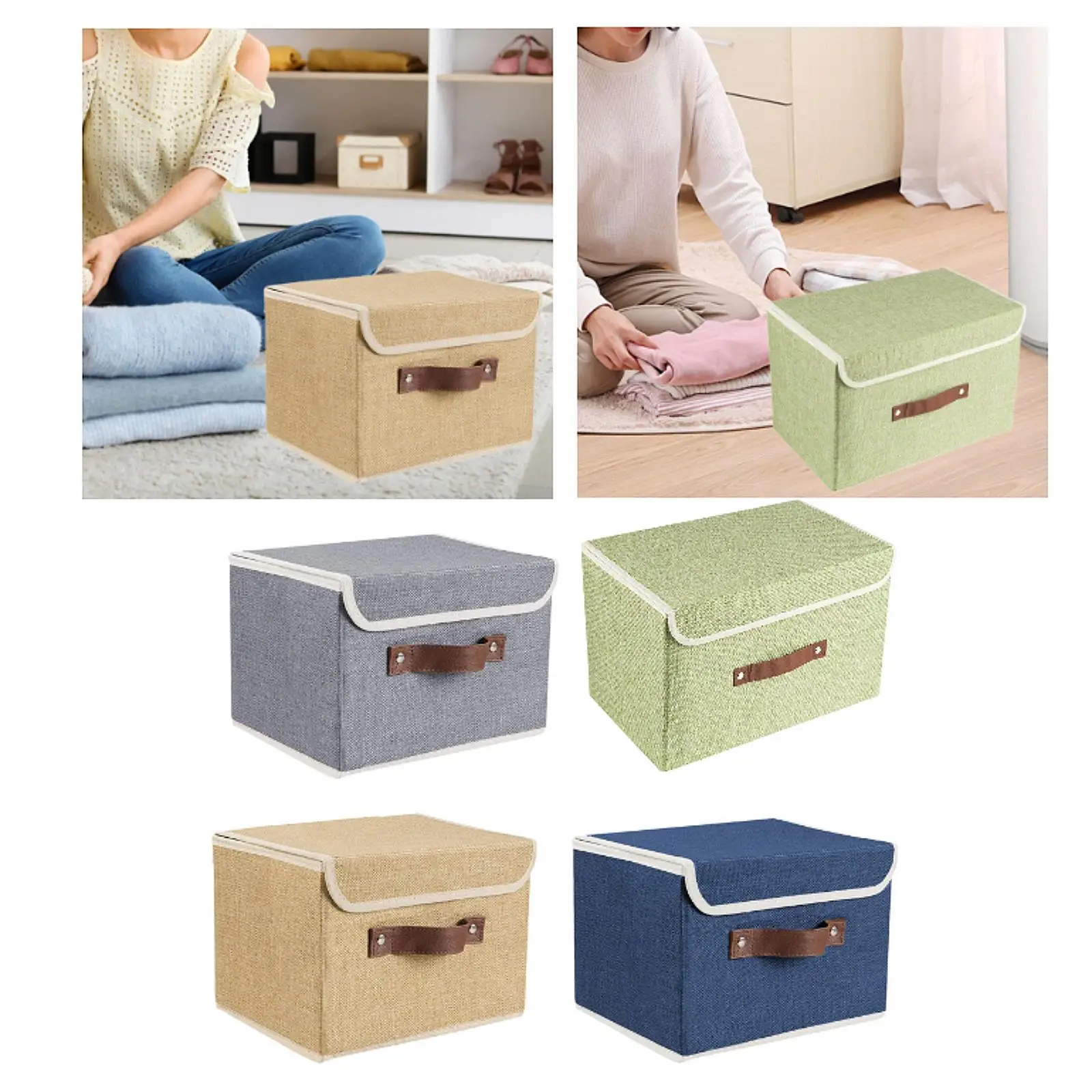 Storage Bin with Lid Kids Toys Organizer for Clothing Sundries Bathroom