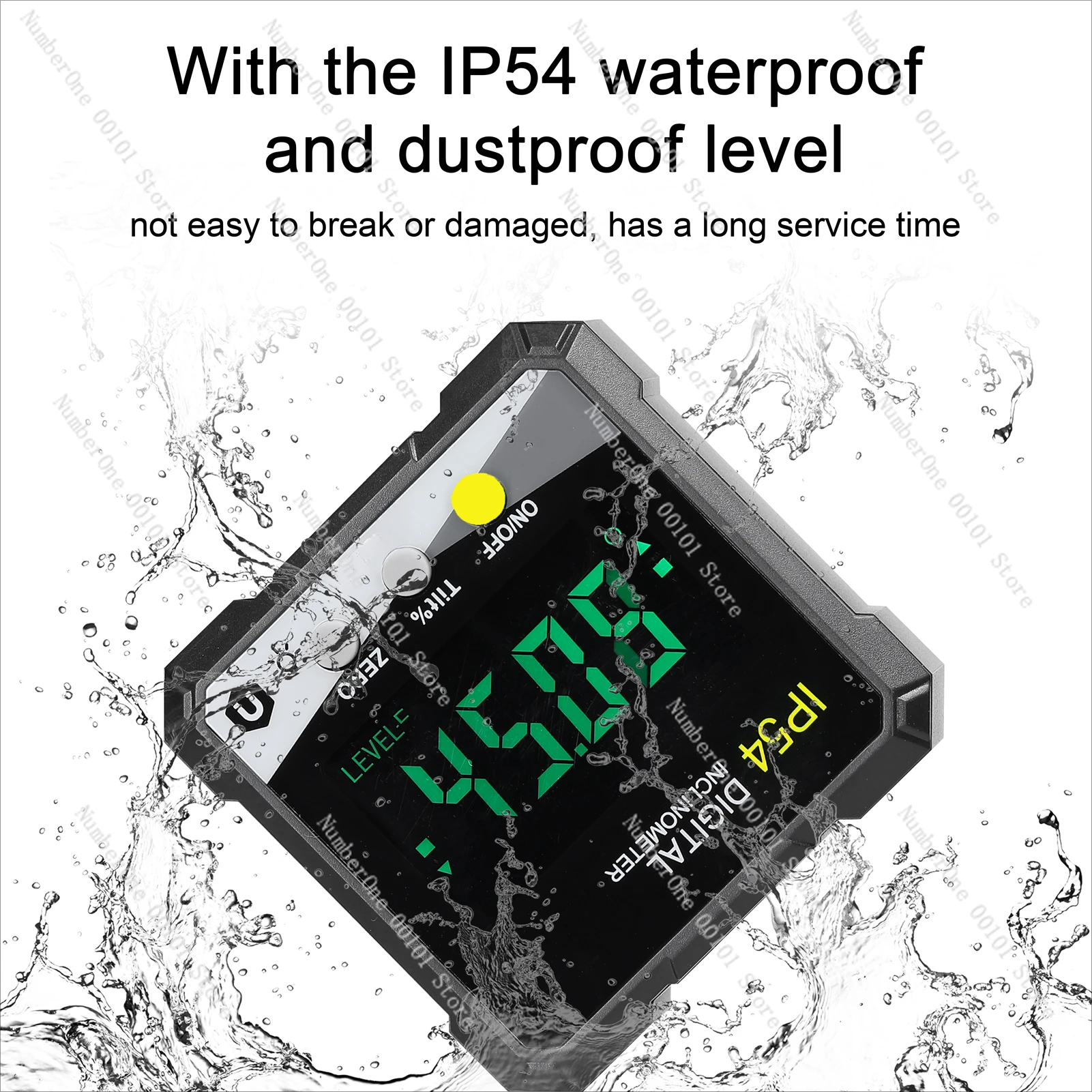 IP54 4*90° Precision Digital Inclinometer LCD Backlight Digital Protractor Slope Meter Digital Angle Ruler Single-side Magnetics