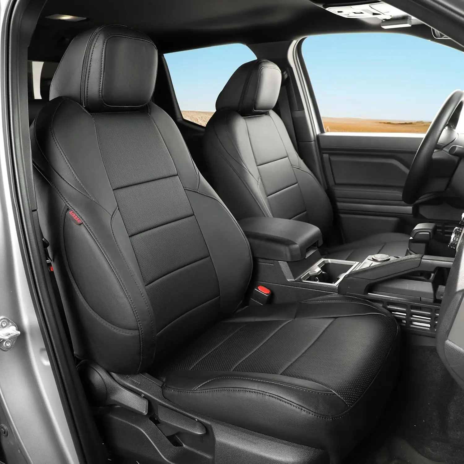 

Чехлы для сидений пикапа на 5 мест, 2025-2026 гг., роскошные, водонепроницаемые, из кожи, черные, с чехлом для подлокотника