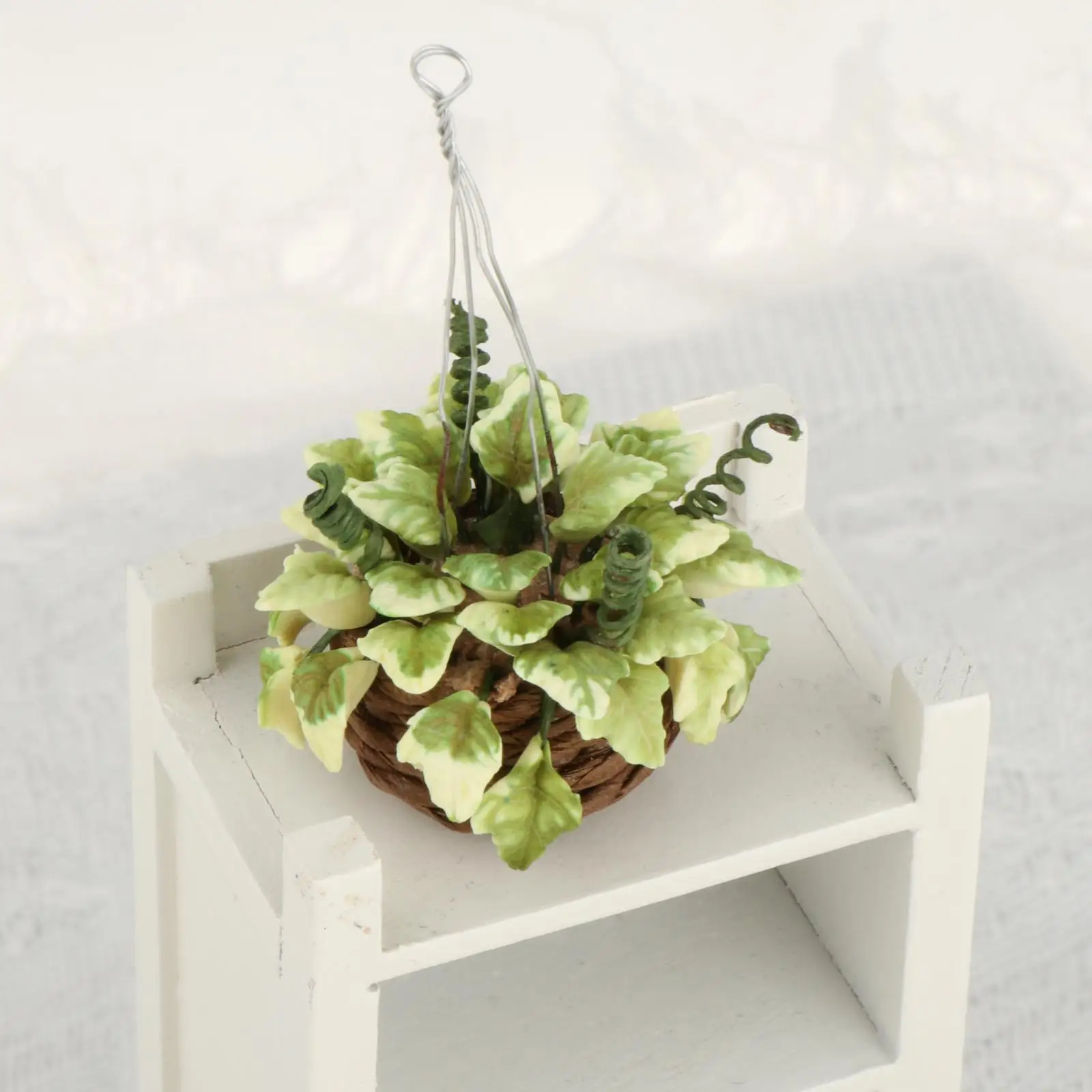 Hanging Flowers Basket, Flower Arrangement, Art Decoration Ornament Accessories for 1:12 Scale Dollhouse