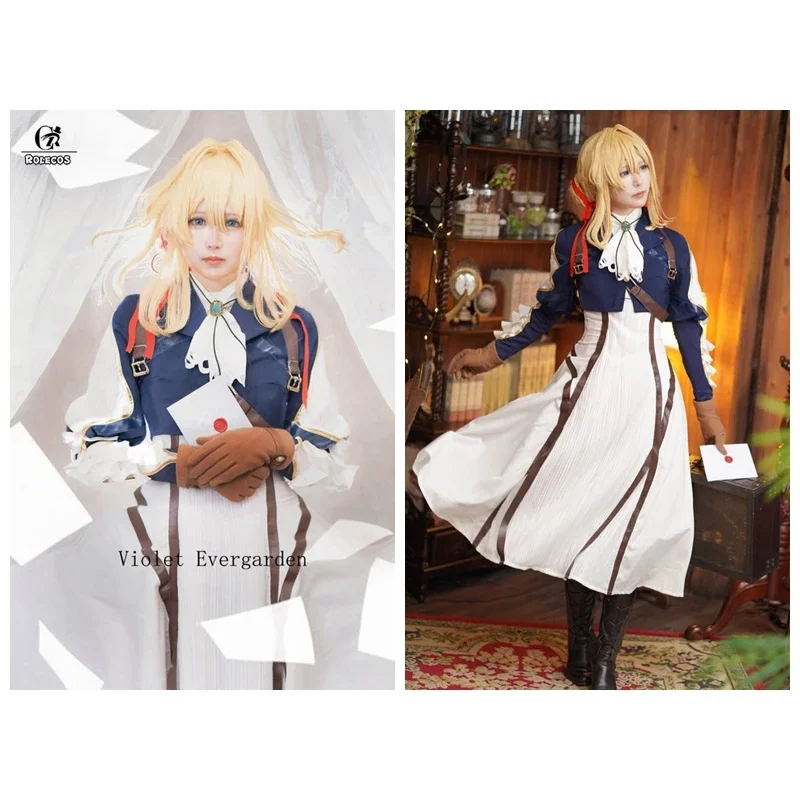 ROLECOS Violet Evergarden Cosplay Costume Anime Violet Evergarden Costume for Women Halloween (Top Dress Gloves) Size S-3XL