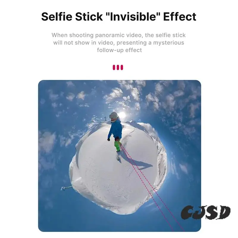 

CJSD-For 360X4 3Meters Carbon Fiber Selfie Stick Invisible Sports Camera Telescopic Portable Recording Extension Stick