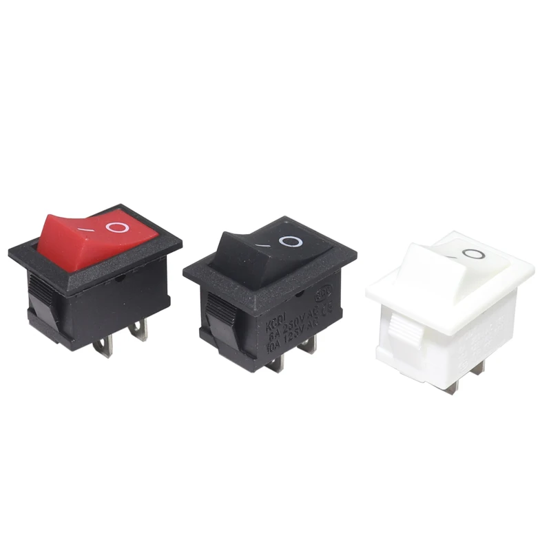 【30-10PCS】Push Button Switch 15x21mm SPST 2Pin KCD11 KCD1 Snap-in On/Off Boat Rocker Switch 15MM*21MM Black Red and White