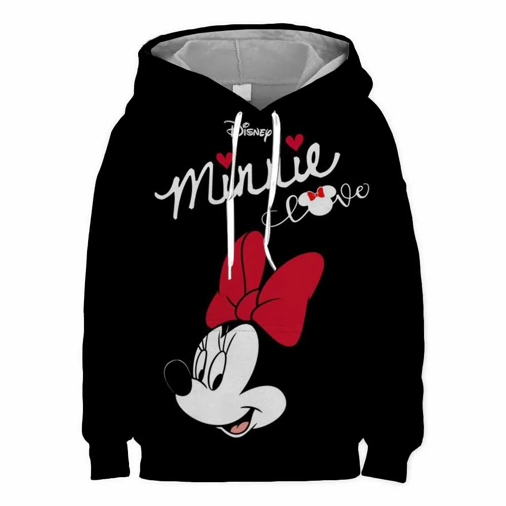 Mickey Mouse Hoodies Disney Minnie mouse Girls Kids Sweatshirt Baby boy Clothes Tops Cute Children Spring Pullover Clothing