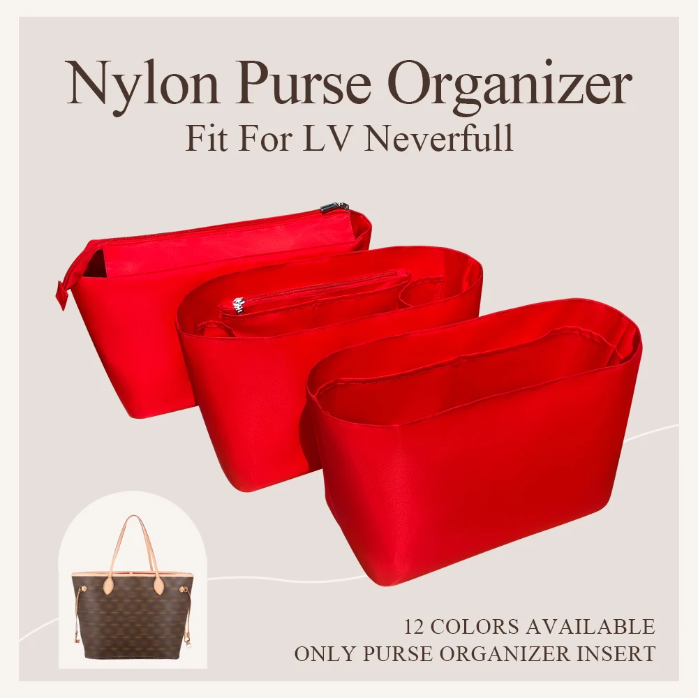 

Nylon Purse Organizer Insert Fit for LV Neverfull Tote Bag Inside Bag Lightweight Purse Insert Linner Bag Storage Cosmetics Bag