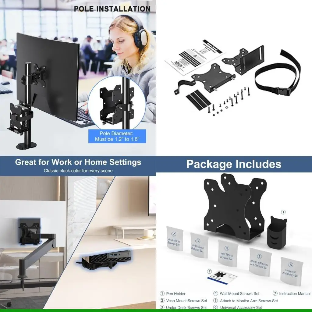 

U55C Маленькое крепление для ПК Простая установка Крепление для компьютера Крепление для компьютера Крепление для игрового ПК