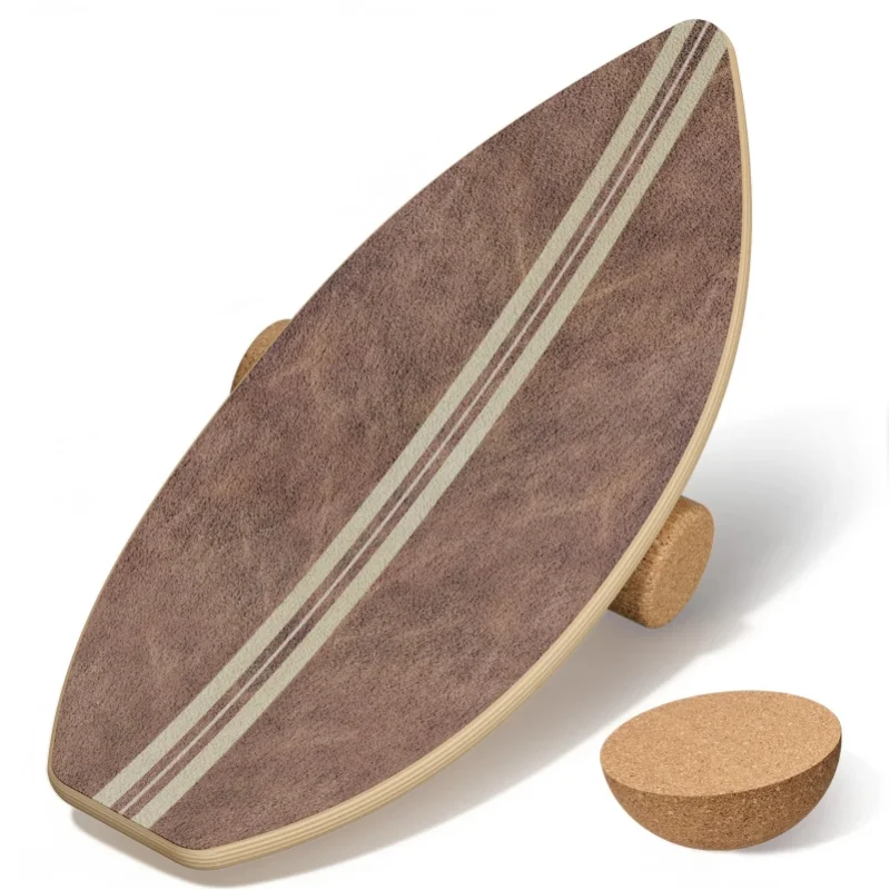 Balance Board für Erwachsene, Gleichgewichtstraining - Balance Board aus Holz, Rutschfeste Oberflächenbehandlung, Inklusive Rolle Roll-, Halbkugel- und Balanceball aus flachem nordöstlichem