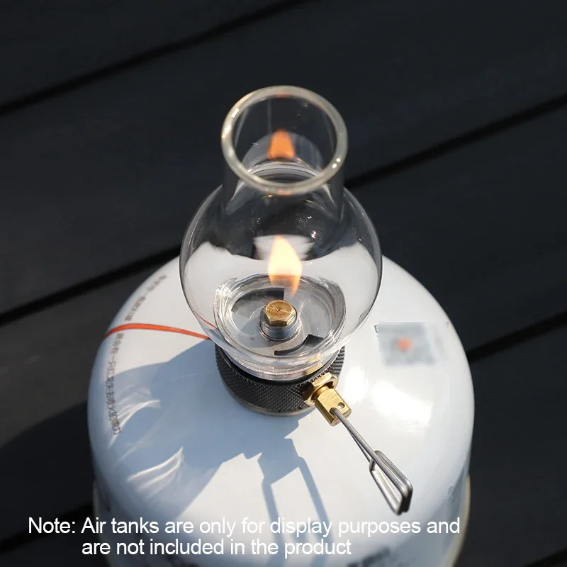 Camping Lantern Retro Glass Lampshade Gas Atmosphere Light Outdoor Fishing Picnic Gas Candle Lamp Camping Equipment Candle Light