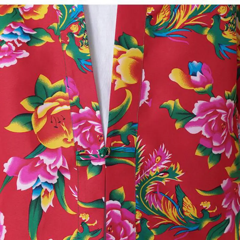 M-5XL Plus Size Men Vibrant Asian Fusion Floral Shirt 2025 - Bold Boho Summer Fashion, Unisex Casual & Festival Wear Top XXXXXL