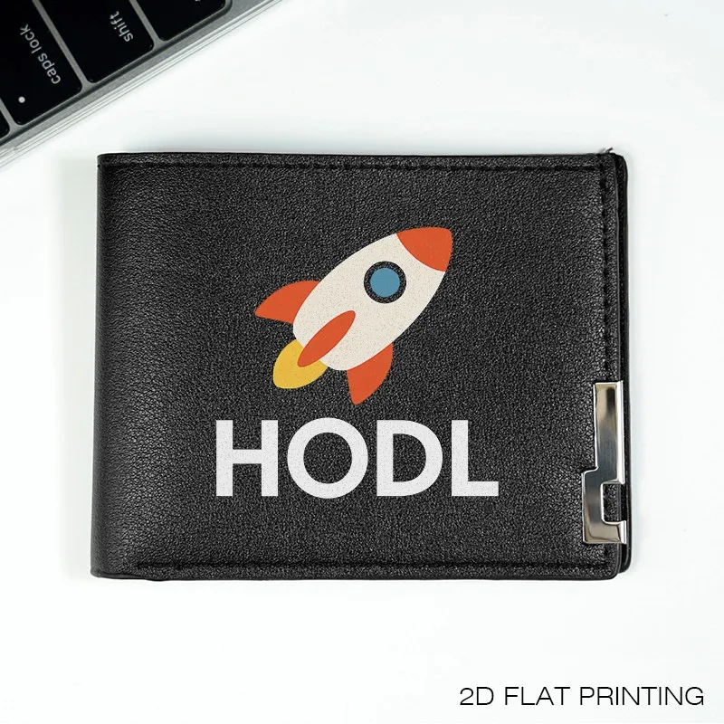 HODL Rocket Design Premium PU-portemonnee Minimalistische compacte herenportemonnee Lichtgewicht Duurzaam Dagelijks dragen Zakelijke stijl