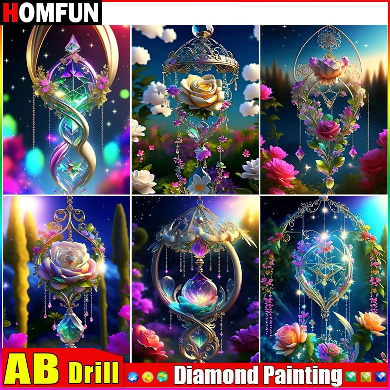 HOMFUN AB 5D Diy Diamond Painting Cross Stitch 