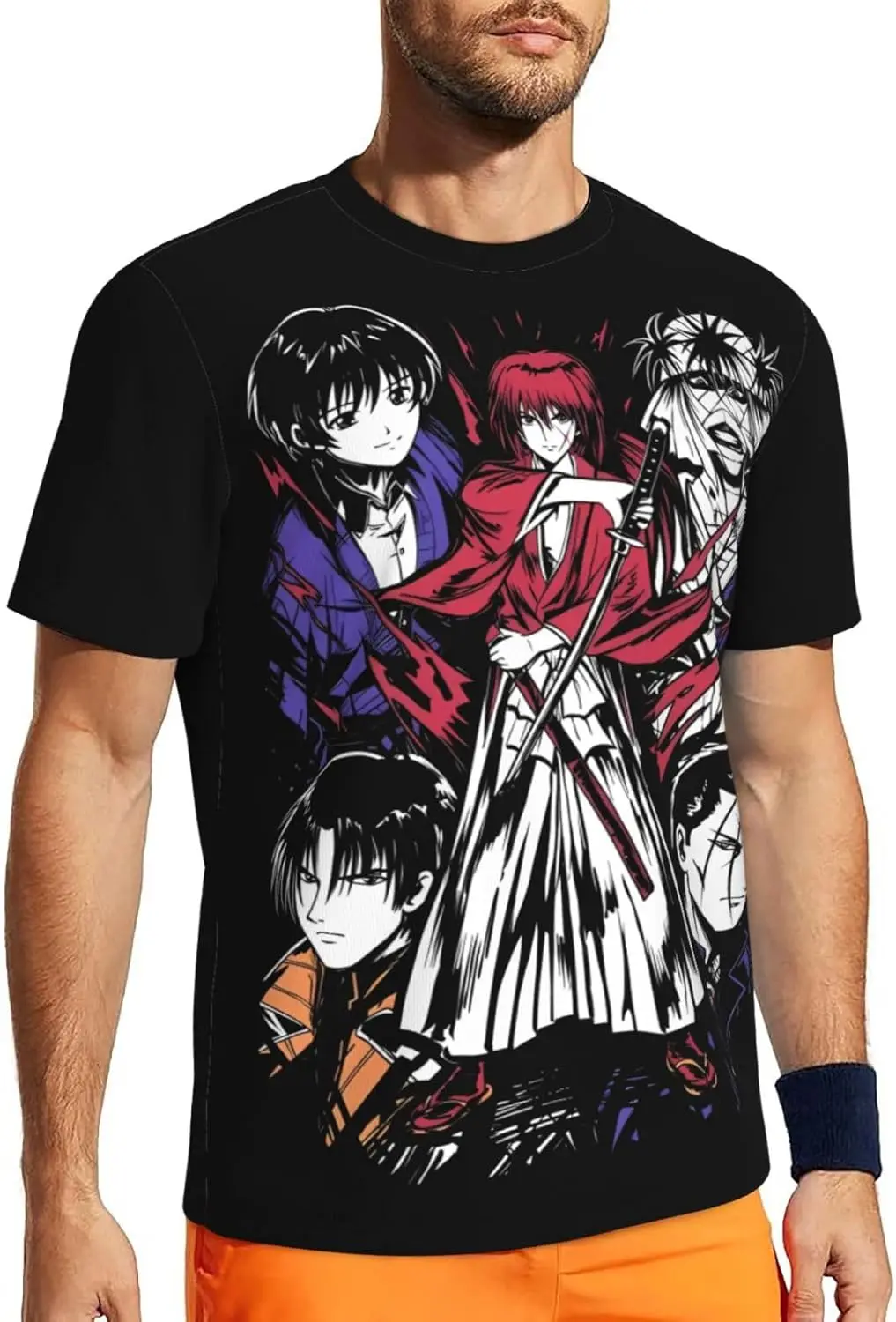 

Anime Rurouni Kenshin T Shirt Boy's Summer O-Neck Shirts Casual Short Sleeves Tee