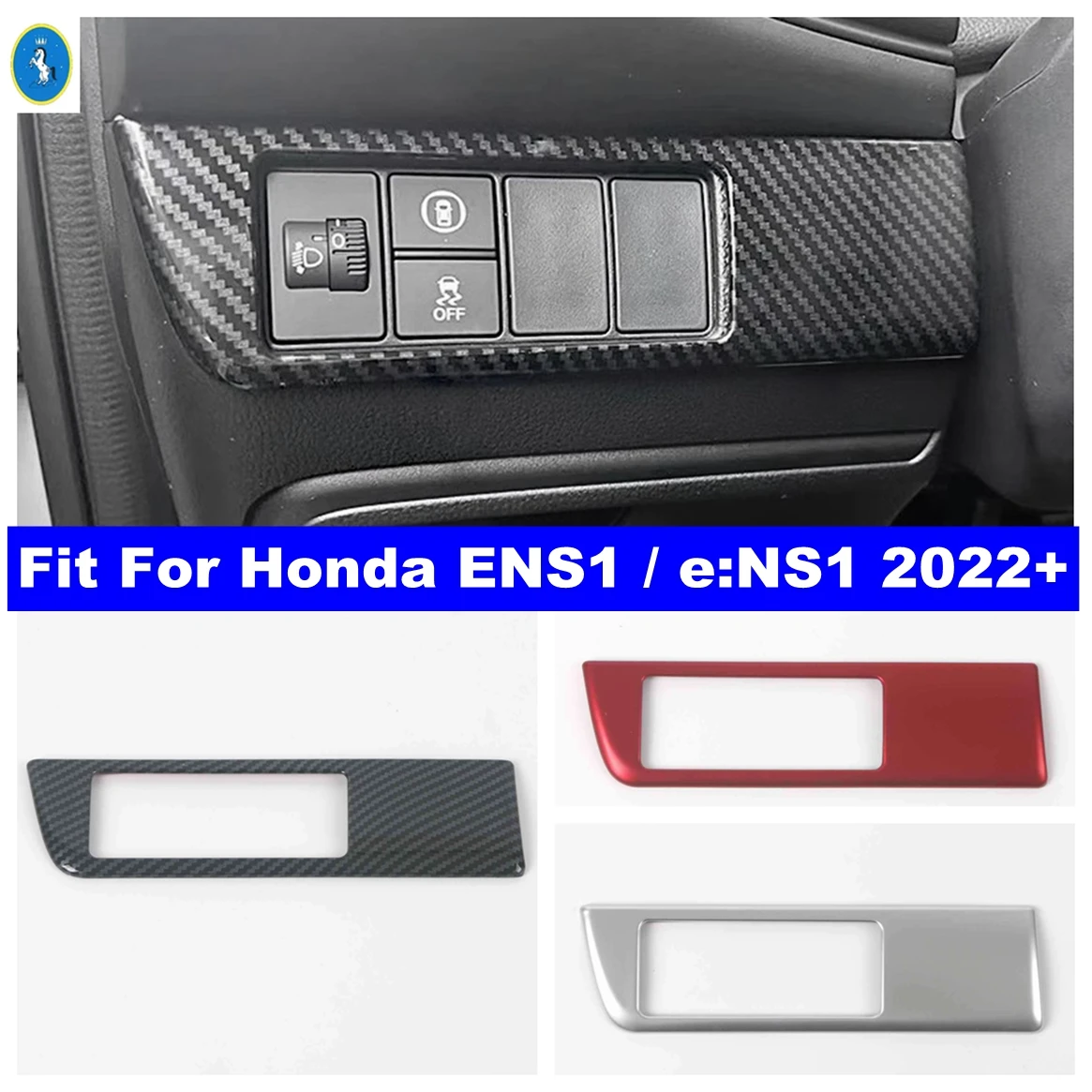 

Car Head Light Lamp Switch Button Decor Panel Cover Trim Carbon Fiber Look Accessories Interior For Honda ENS1 / e:NS1 2022 2023