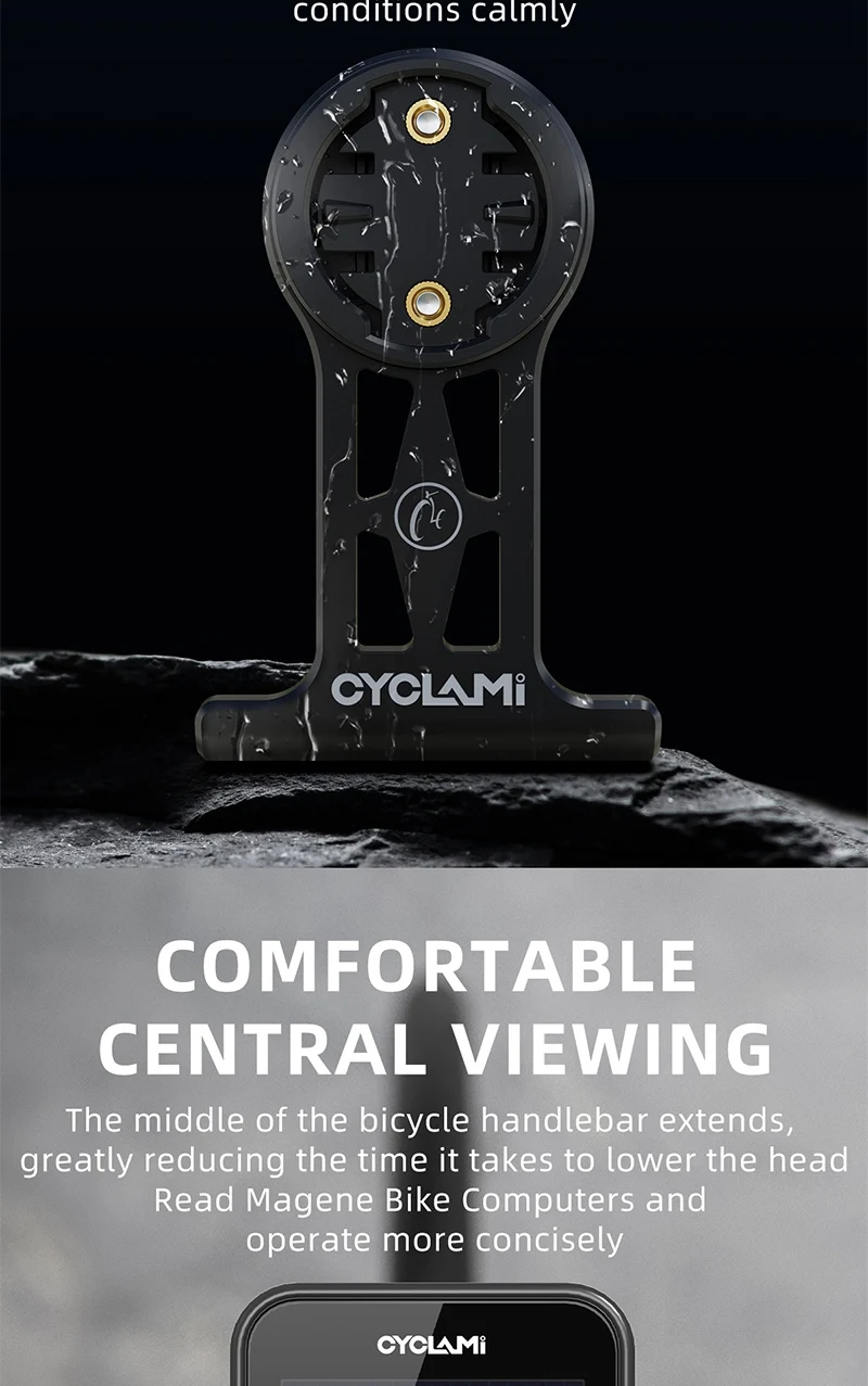 CYCLAMI Extended Out-Front Mount Fahrradlenkerhalterung für NiteRider Adapter Sport Action Kamera Garmin XOSS G+ IGSPORT RAVEMEN – Detail 5