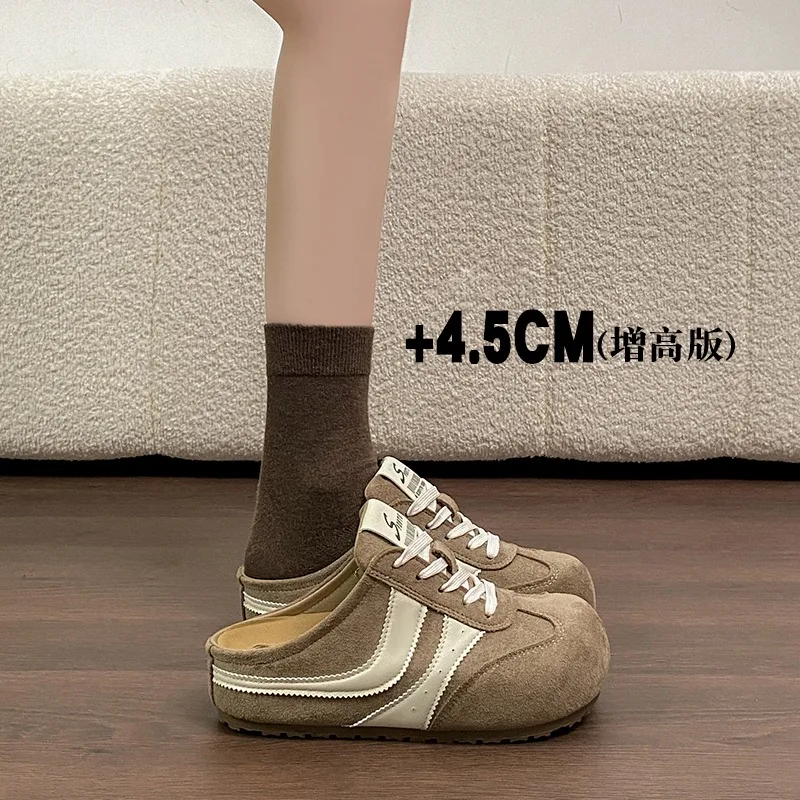 

2026 Spring Women's Closed Toe Retro Mules, Slip-On Half Slippers, Platform Outdoor Casual Shoes