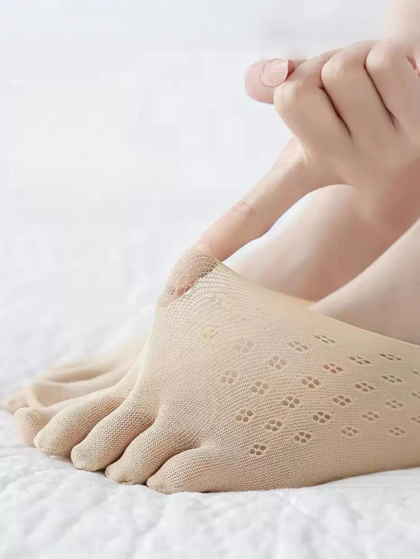 Zehensocken für Damen, unsichtbare No-Show-Socken, rutschfeste Damen-Bootssocken aus Silikon, niedrig geschnitten, atmungsaktiv, schweißabsorbierend, dünn für den Sommer – Detail 7