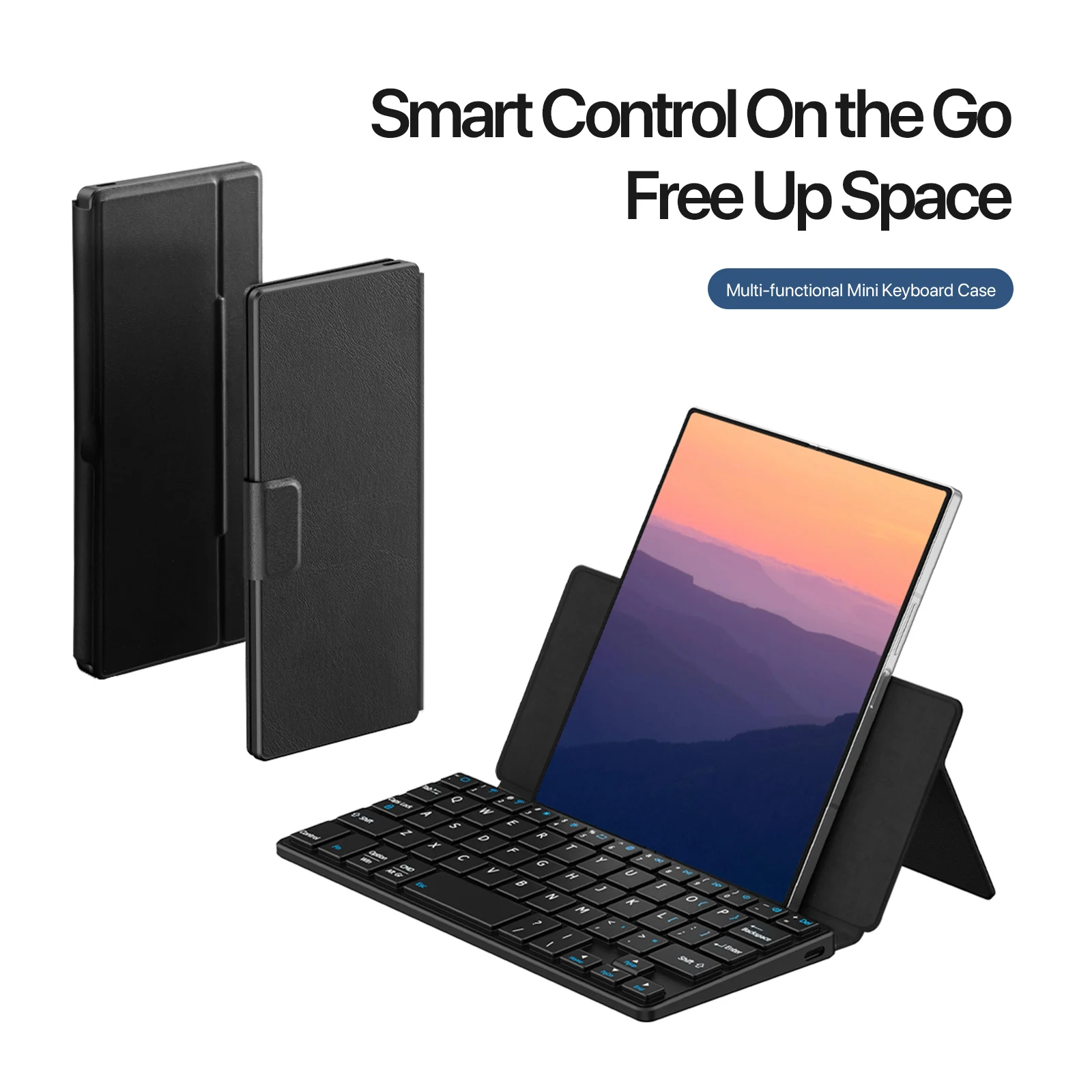 

Мини-клавиатура Bluetooth DUX DUCIS 2-в-1 с подставкой для телефона — универсальное совместимое мультиустройство для iOS Android Windows Mac