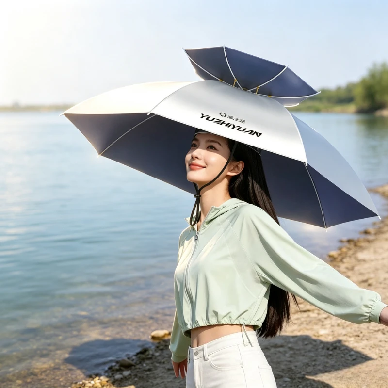 fishing-umbrella-hat-double-layer-breathable-hands-free-straw-sun-rain-protection-cap-for-outdoor-anglers-hiking-camping-낚시-모자