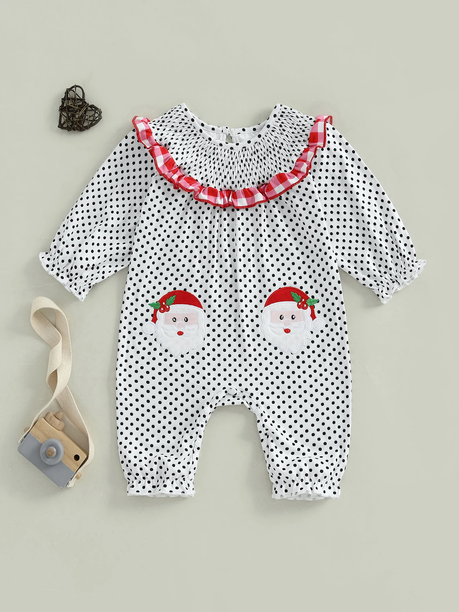 

Cute Toddler Boys Christmas Romper Reindeer Embroidery Striped Long Sleeve Jumpsuits for Infant Xmas Outfit Wear