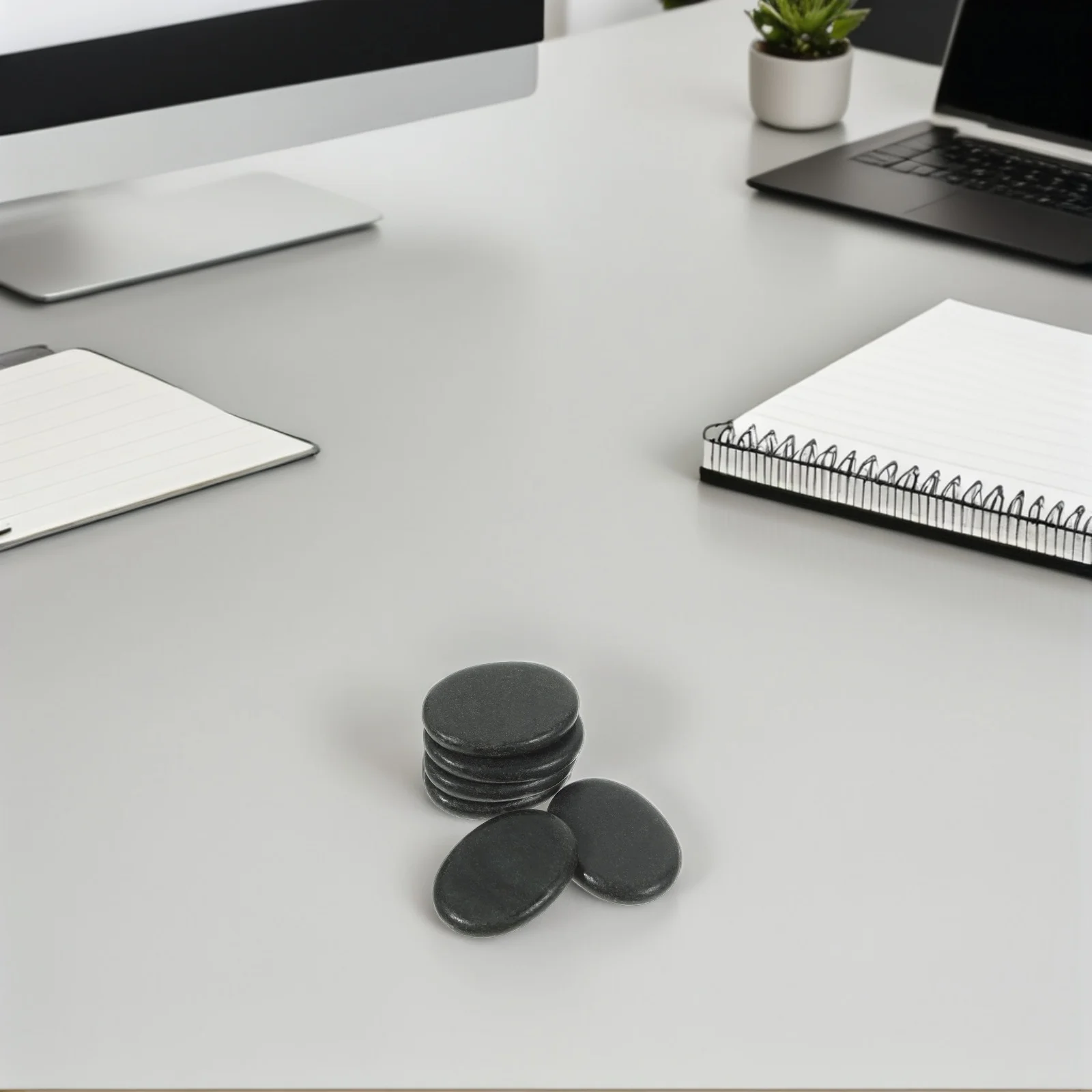 

6Pcs Hot Stone Massage Set Volcanic for Relaxing Therapy At Home Or Salon Non-Slip Comfortable Grip Design