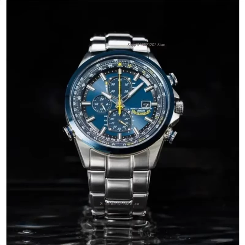 New Men's Luxury Quartz Sports Wrist Watch Stainless Steel Blue Dial Ideal Halloween & Christmas Holiday Gift