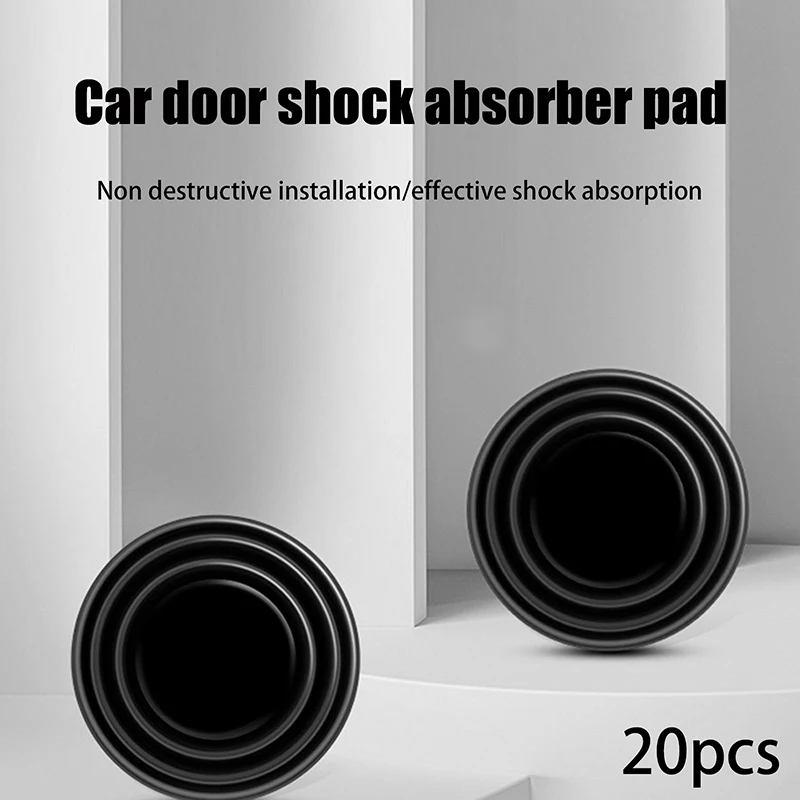 20pcs Universal Car Door Shock Absorbing Gasket Door Sticker Soundproof Crash Pad Cushion Sticker