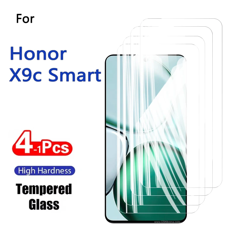 1-4PCS Displayschutzfolien für Honor X9c Smart 6,8" gehärtetes Glas Kristall 9H hohes Aluminium Anti-Kratz-Gehäuse Freundlicher Fingerabdruck