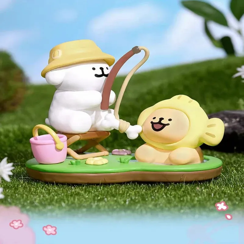 Plzdot 몰타 라인 강아지 해피 나들이 시리즈 블라인드 박스 미스터리 박스 장난감 귀여운 액션 애니메이션 피규어 카와이 모델 선물