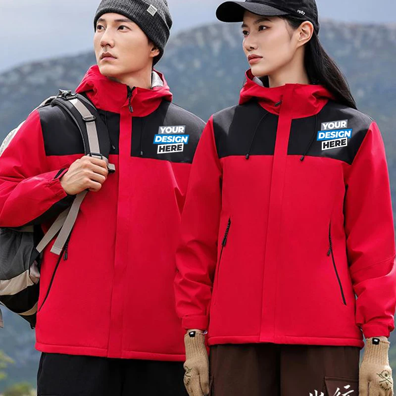 Chaqueta Softshell con logotipo personalizado para hombre, cortavientos con capucha, chaquetas ligeras impermeables para senderismo, pareja, top para mujer C7716