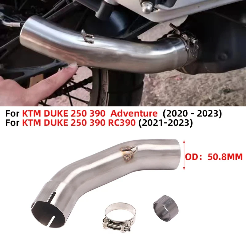 

Motorcycle Exhaust Adventure ADV Mid Link Pipe Connect 51Mm Muffler For KTM DUKE 250 390 RC390 KTM250 KTM390 2020 - 2023