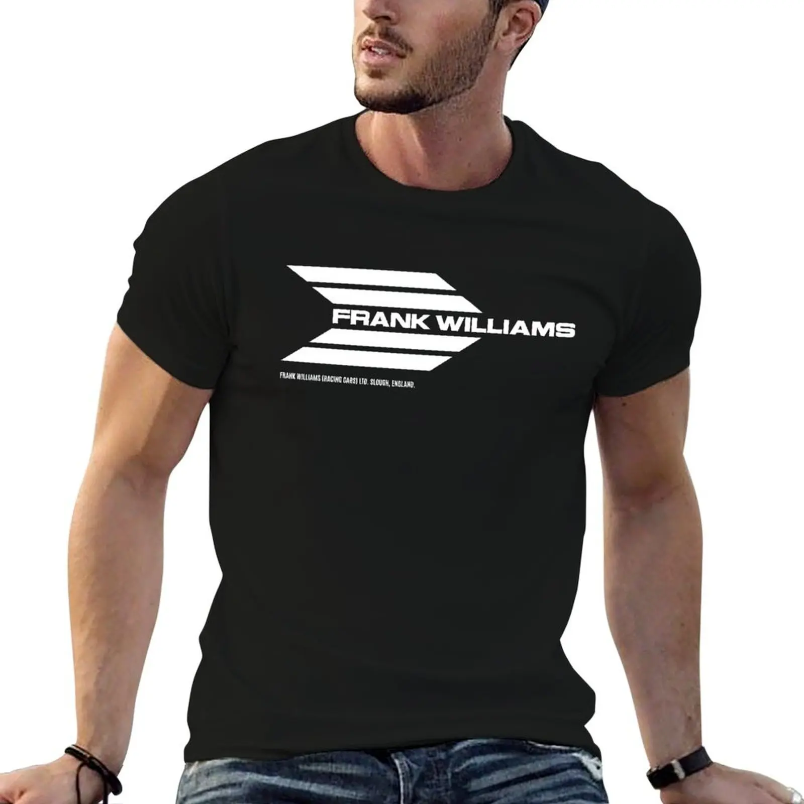 

Frank Williams Racing 1969-70 team logo (with address) - white print T-Shirt anime t shirts for man T-Shirt