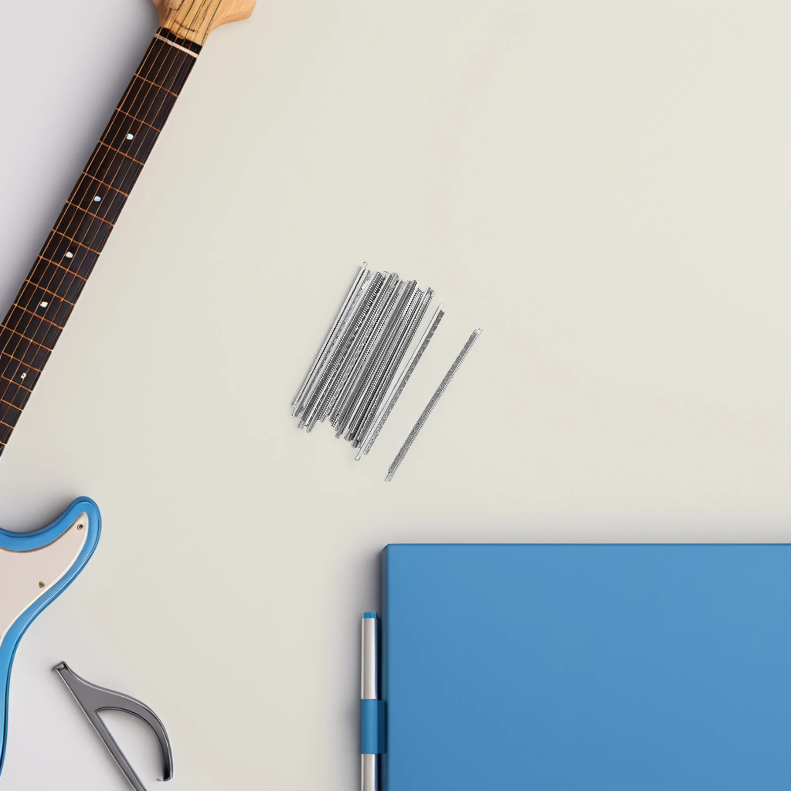 

19pcs Copper Guitar Fret Wires Durable Fret Wire Replacement Precision Machined White Copper Frets For Acoustic Electric